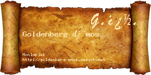 Goldenberg Ámos névjegykártya
